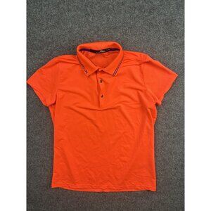 Ralph Lauren RLX Polo Shirt Womens M Orange Performance Golf Athletic Stretch
